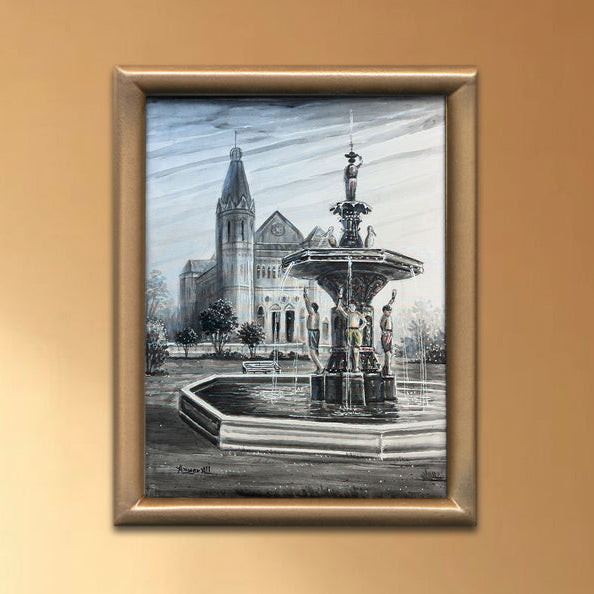Reflections in the Old Plaza Oil Painting