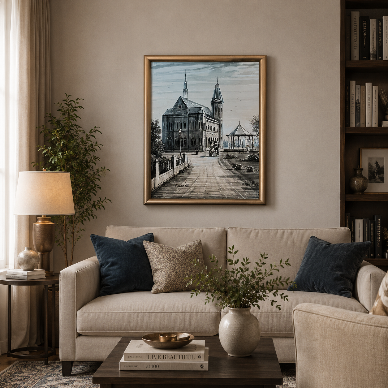 Pathway to the Old Cathedral Oil Painting