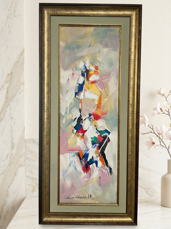 Abstract Harmony in Pastel – Original Oil Painting by Mashkoor Raza