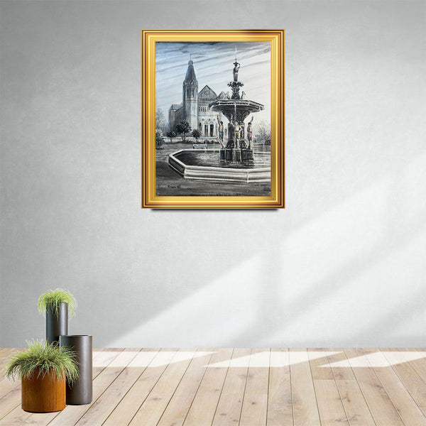 Reflections in the Old Plaza Oil Painting