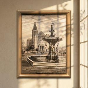 Reflections in the Old Plaza Oil Painting