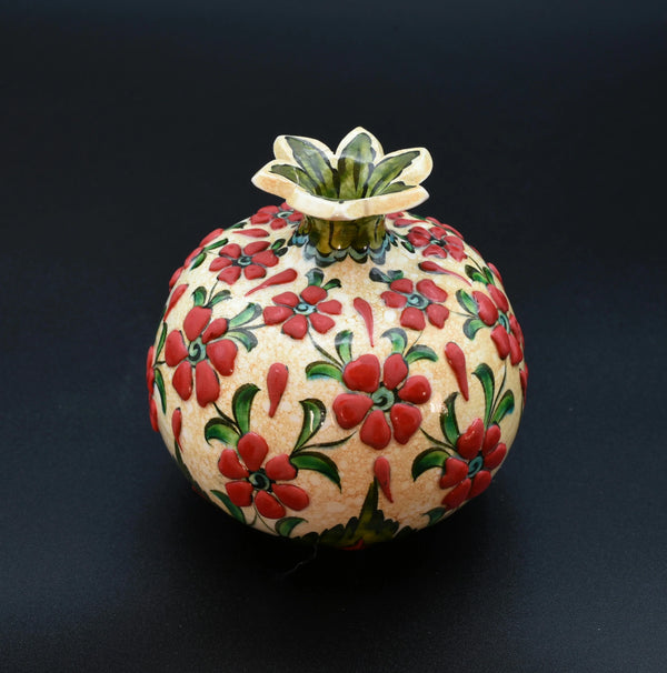 Hand-Painted Clay Pomegranate Accent Piece